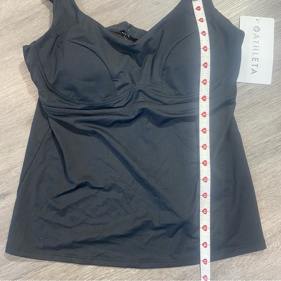 Athleta Black Ruched Tankini Swim Top Size 36 B/C NWT - Picture 7 of 11